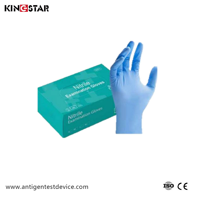 Napa sarung tangan nitrile biru biru bubuk lan cocog kanggo panggunaan medis?